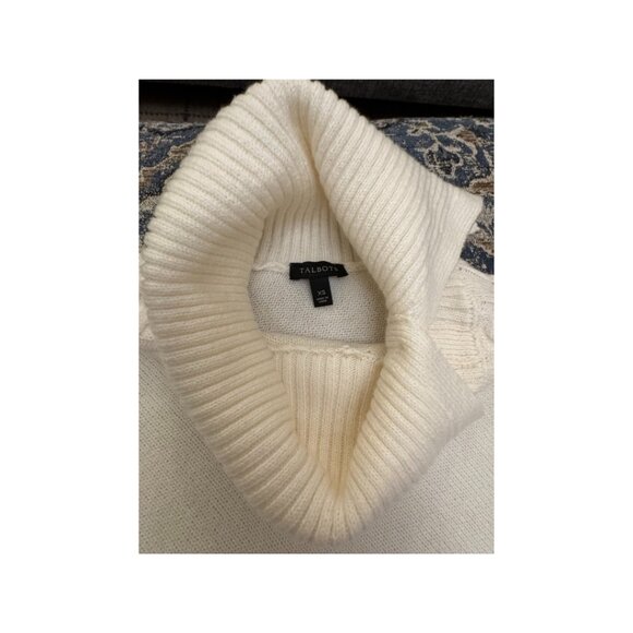 Talbots Cowlneck Poncho Ivory Size XS EUC - Picture 3 of 4